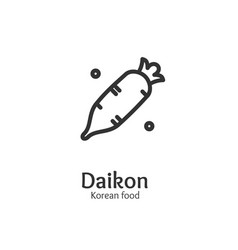 Korean Food Daikon Sign Thin Line Icon Emblem