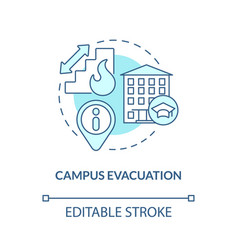 Campus Evacuation Turquoise Concept Icon