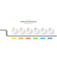 Infographic 6 Steps Timeline Diagram With Roadmap