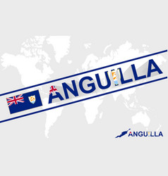 Anguilla Map Flag And Text