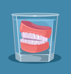 False Teeth Glass