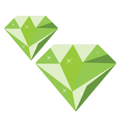 Green Diamonds On A White Background