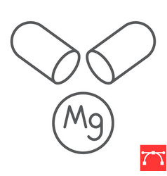 Magnesium Supplement Line Icon