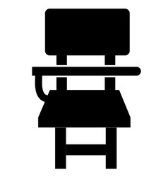 School Desk Icon On White Background Chair