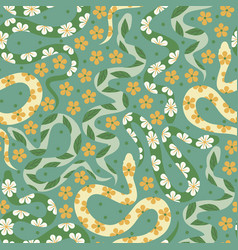 Seamless Pattern With Ornate Snakes