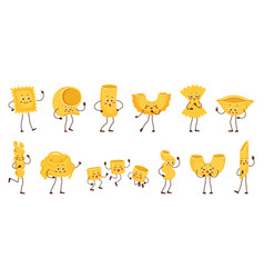 Cartoon Pasta Characters Italian Macaroni Food