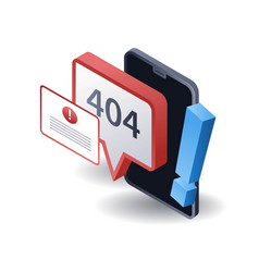 Code 404 Error Warning Window Flat Isometric 3d