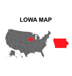 Iowa Map Shape United States Of America Flat