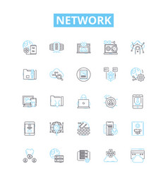 Network Line Icons Set Network