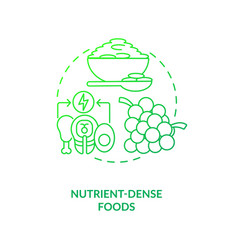 Nutrient Dense Foods Dark Green Concept Icon