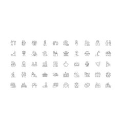 Philanthropy Concept Linear Icons