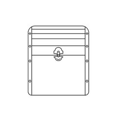 Treasure Chest Outline Icon On Isolated White