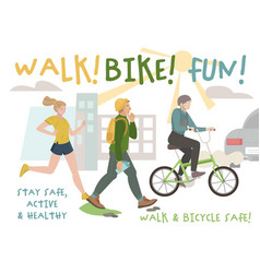 Walk Bike Fun Landscape Poster