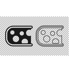 Black Cheese Icon Isolated On Transparent