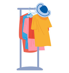 Clothes Store Rack Icon Wardrobe Concept Dress