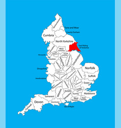 Map East Riding Yorkshire United Kingdom