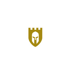 Creative Spartan Castle Shield Logo Design