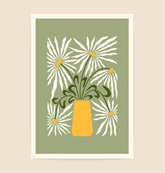 Minimal Flower Poster Abstract Daisy Floral Naive