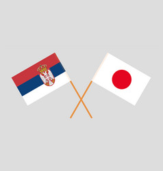 Crossed Flags Of Serbia And Japan