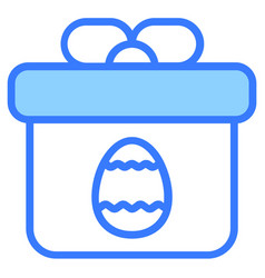 Gift Box Present Egg Blue Outline Simple Icon