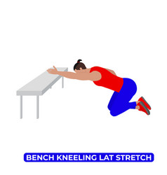 Man Doing Bench Kneeling Lat Stretch