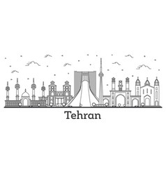 Outline Tehran Iran City Skyline With Modern