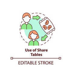 Use Of Share Tables Concept Icon