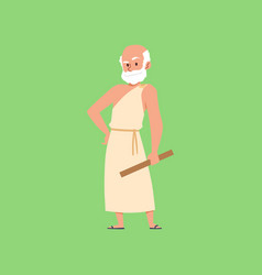 Ancient Greek Philosopher Character In Toga Flat