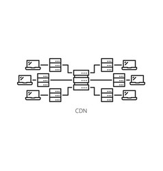 Cdn Content Delivery Network Thin Line Icon