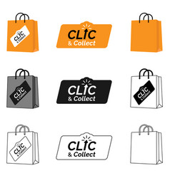 Click And Collect Collection Paper Bag Logo