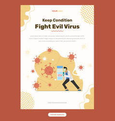 Flyer Template With Doctor Fighting Virus