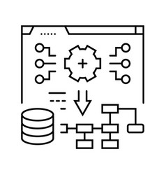 System Deployment Analyst Line Icon