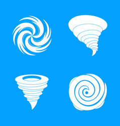 Hurricane Storm Damage Icons Set Simple Style