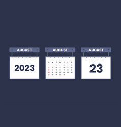 23 August 2023 Calendar Icon For Schedule