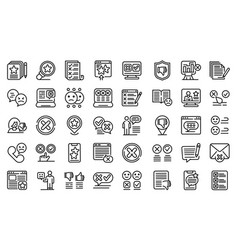 Dislike Icons Set Outline Style