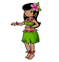 Hawaiian Hula Dancer Girl