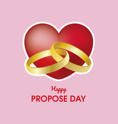 Propose Day Poster With Two Golden Connected Rings