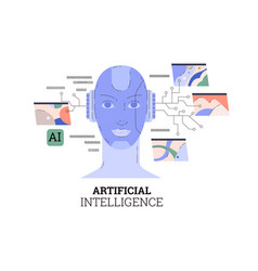 Banner About Artificial Intelligence Flat Style