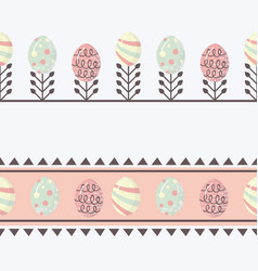 Cute Easter Eggs Seamless Decorative Border