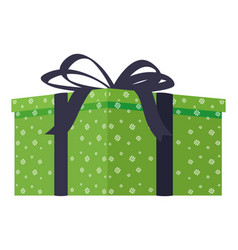 Green Gift With Flowers Pattern