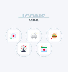 Canada Flat Icon Pack 5 Icon Design Fast Food