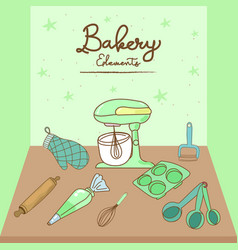 Kitchen Utensils And Bakery Tools Doodle