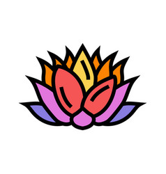 Lotus Flower Yoga Relax Color Icon