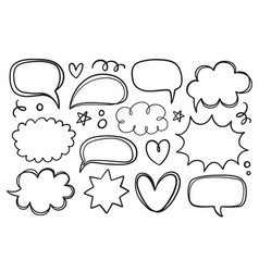 Set Of Hand Drawn Doodle Speech Bubbles