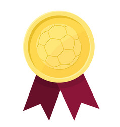 Golden Award Medal With Ribbons And Soccer Ball