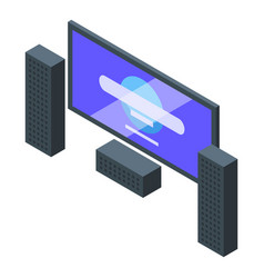 Screen Home Theater Icon Isometric Sound