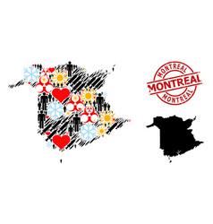 Grunge Montreal Stamp And Heart People Virus