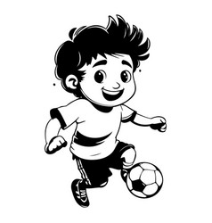 A Boy Playing Soccer Isolated On White Background