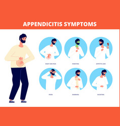 Appendix pain and appendicitis disease concept Vector Image