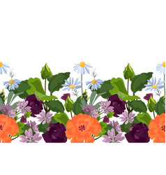 Floral Seamless Pattern Border Horizontal